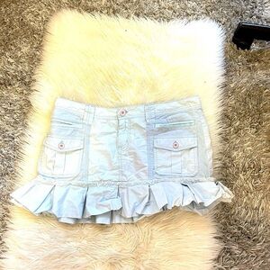 Light Blue Ruffled Mini Skirt